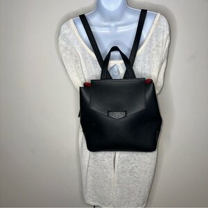 DKNY Black and Red Leather Backpack